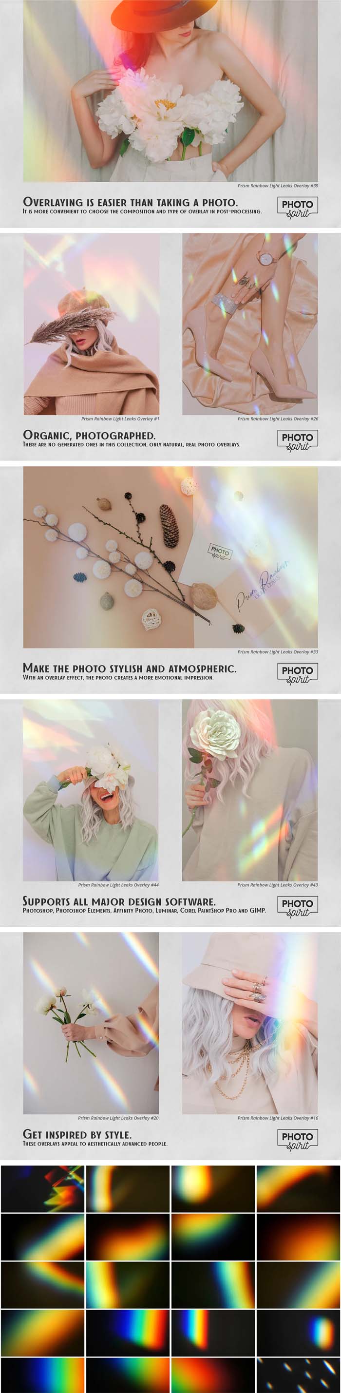 Prism Rainbow Light Leaks Overlays