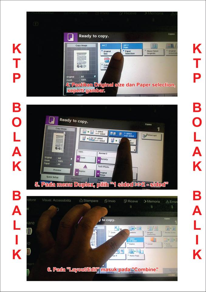 langkah langkah fotocopy ktp bolak