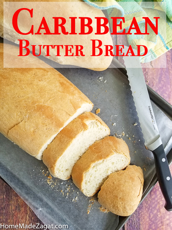 A simple popular Caribbean butter bread loaf recipe where the bread is rolled up with butter. Perfect to eat alone or create the perfect sandwich.