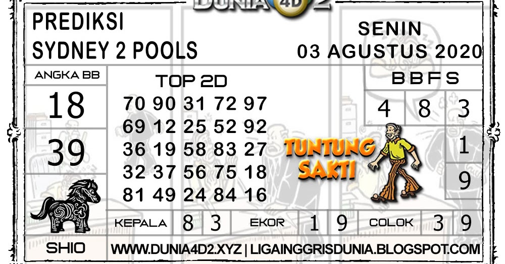 Prediksi Togel SYDNEY2 DUNIA4D2 03 AGUSTUS 2020