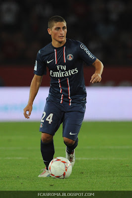 Marco Verratti playing for Paris Saint-Germain.