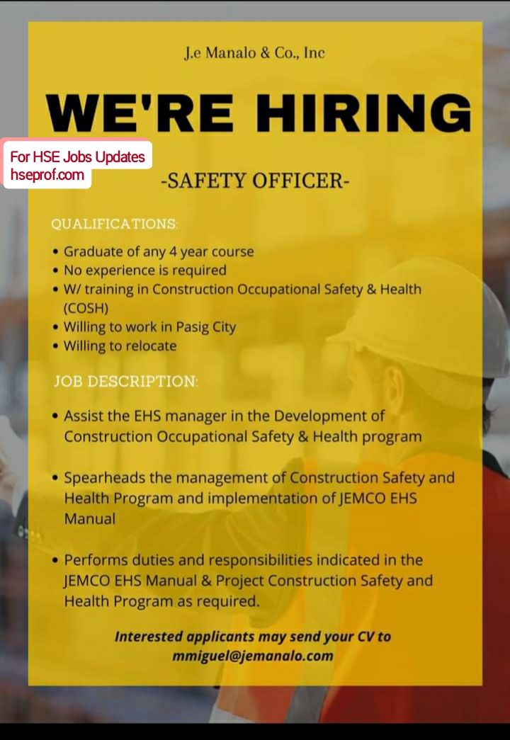HSE Insider ( 12 ) HSE/EHS/SAFETY JOB VACANCIES/OPPORTUNITIES