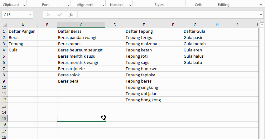Cara Membuat Tombol Pilihan di Excel