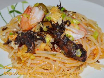 Special Pansit Palabok with Adobong Pusit