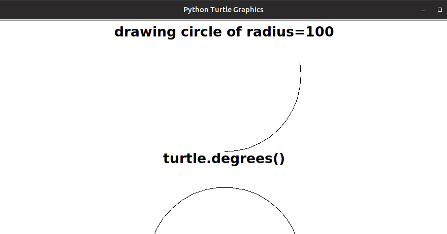 Python turtle graphics : 角度の単位設定(turtle.degrees)