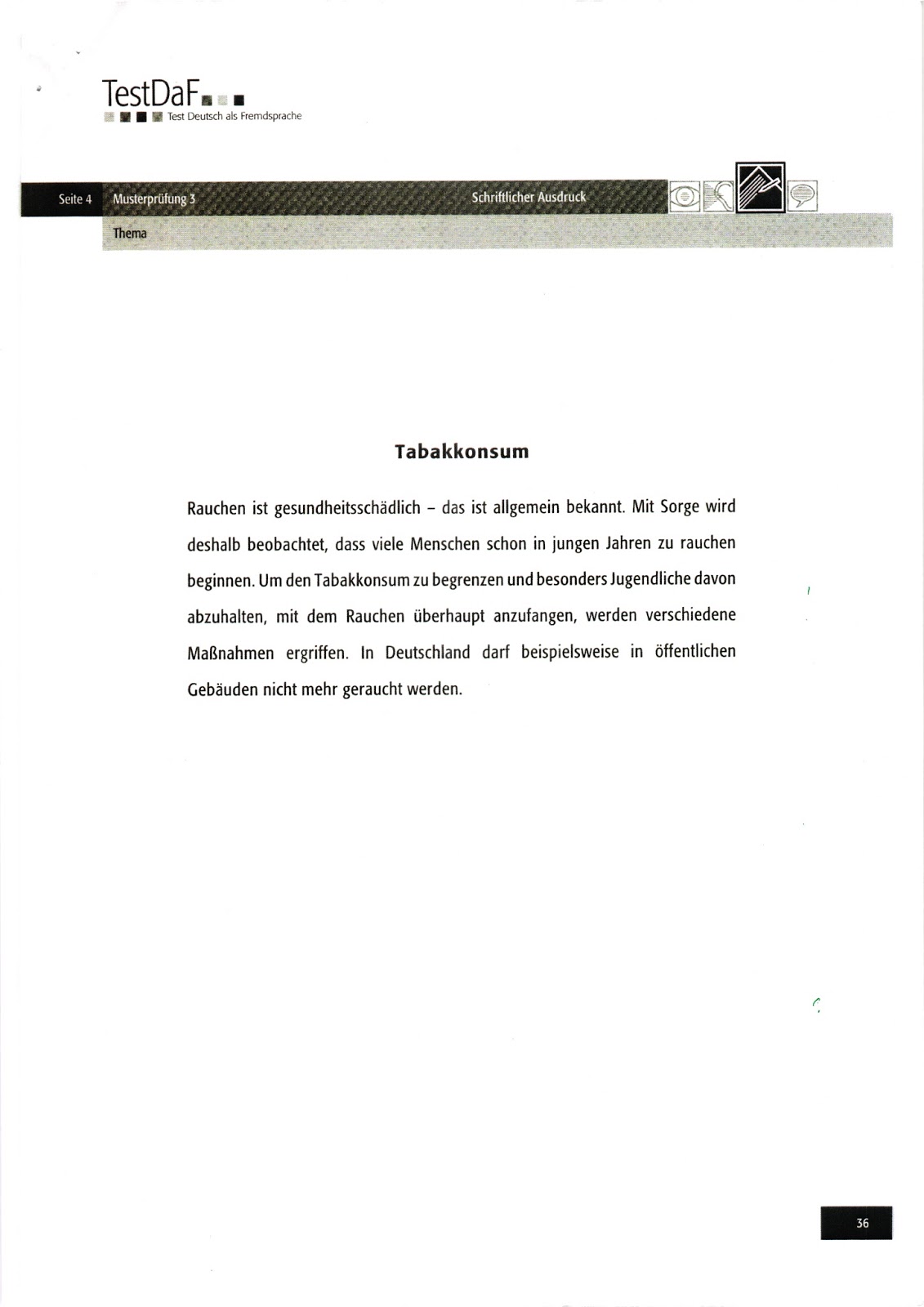 TestDaF Schreiben: Tab...