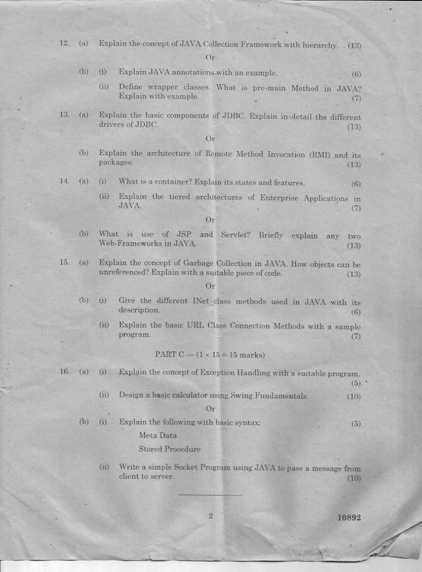 Anna University MC 5304-PROGRAMMING WITH JAVA APRIL/MAY 2019 Question ...