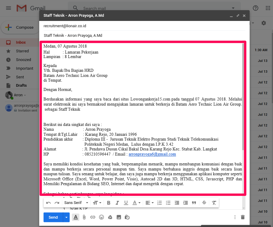 Cara Mengirim Lamaran Lewat Email Dengan Benar