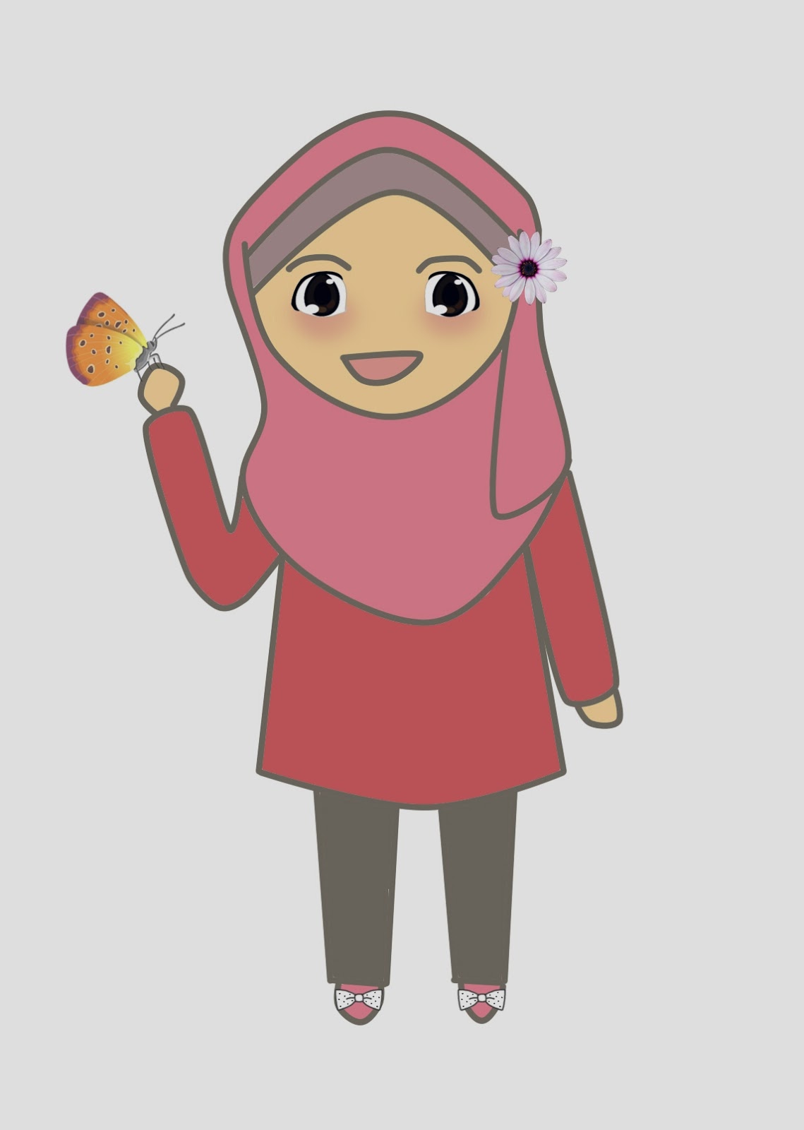 Budak Gemuk Mata Sepet Doodle Muslimah