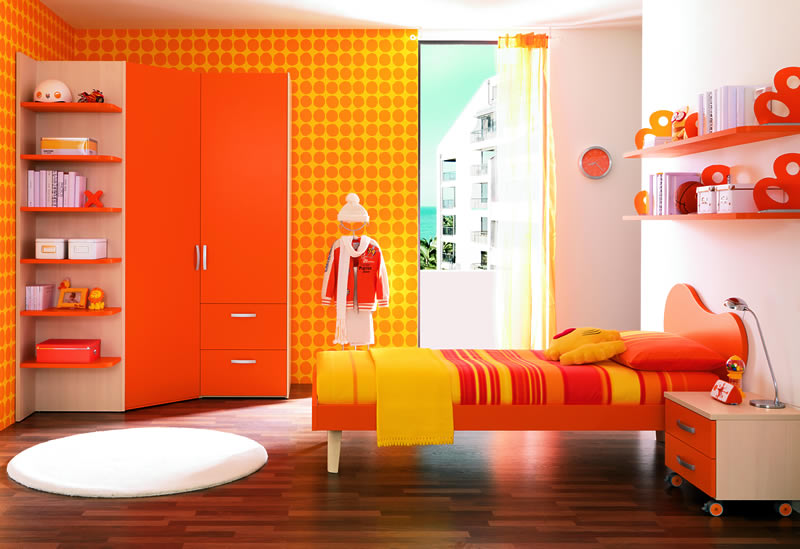 Habitaciones con estilo: DORMITORIOS PARA ADOLESCENTES COLOR NARANJA