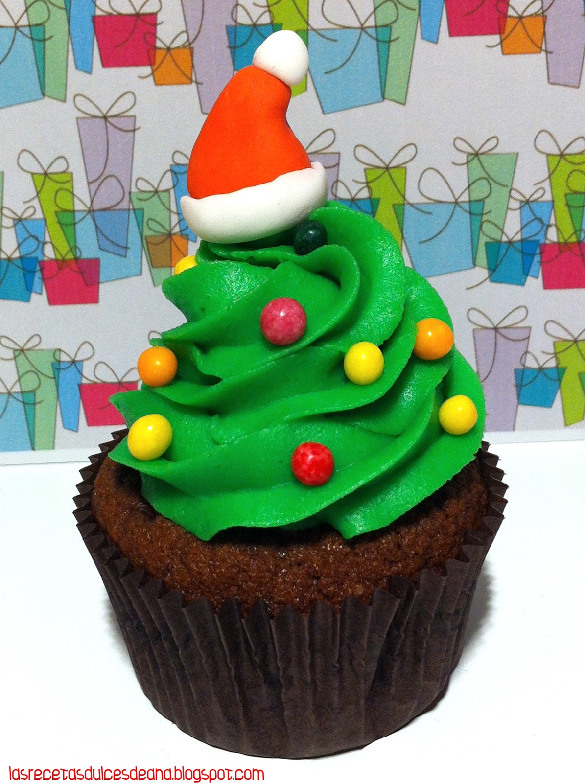 Las recetas dulces de Ana Cupcakes de dos chocolates para Navidad