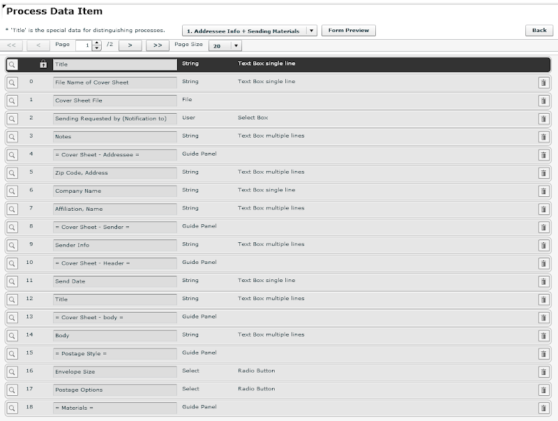 Workflow Sample Labor Saving of Mailing Work, the Backend for it