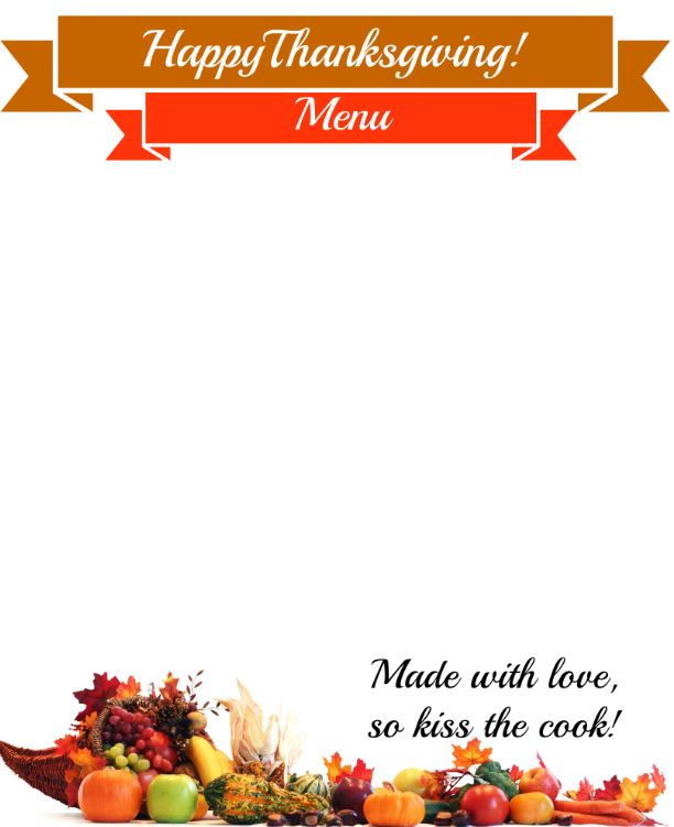 Rosie's Cottage: Happy Thanksgiving! Downloadable Menu Printable