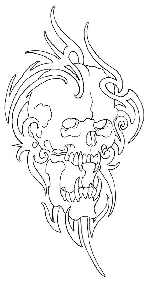 Tattoos Book: +2500 FREE Tattoo Designs: Skull tattoo stencils
