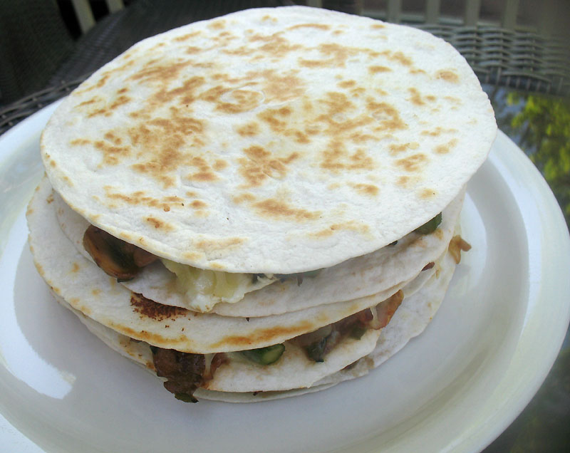 Roasted Asparagus and Mushroom Quesadillas with Goat Cheese Lisa's