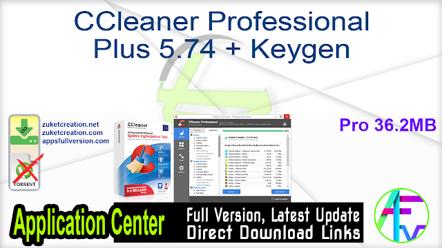CCleaner Professional Plus 5.74 + Keygen