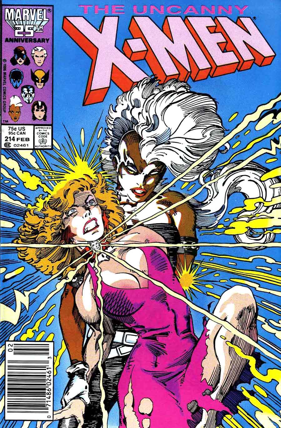 X-men #214 marvel 1980s comic book cover art by Barry Windsor Smith