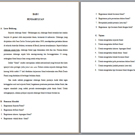 Makalah Futsal Pdf Contoh Makalah