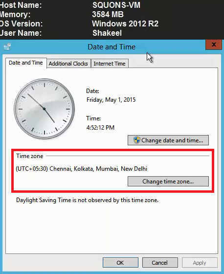SQUONS Setting VM Time Zone In Azure