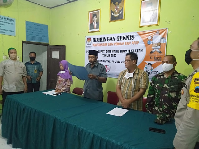 Babinsa Koramil  Wonosari Hadiri Bimtek Dan Pelantikan PPDP Jelang Pilkada Klaten