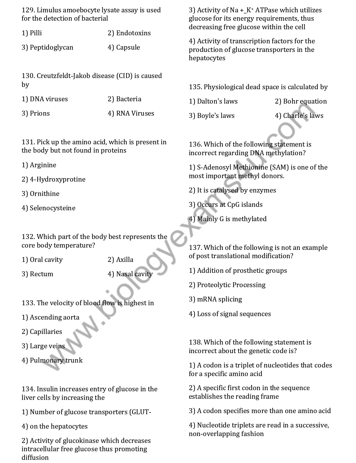 ICMR JRF Life Science 2019 Question Paper