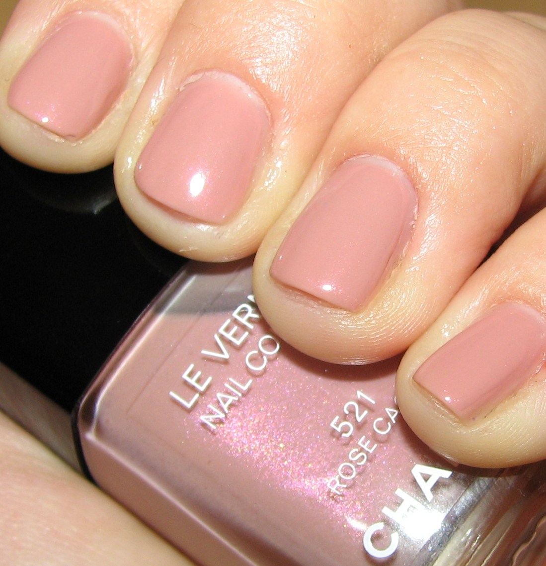 Chanel ROSE CACHE Le Vernis Nail Swatches and Review - Blushing Noir