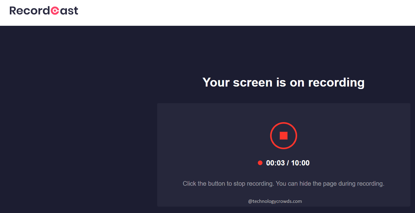 screen is recording