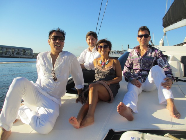 Thai, Paul, Janet, Giovanni - cruising in Sydney