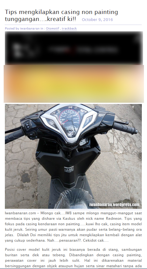 cekidot gan! rahasia bengkel menghitamkan kembali bodi kulit jeruk motor yang kusam