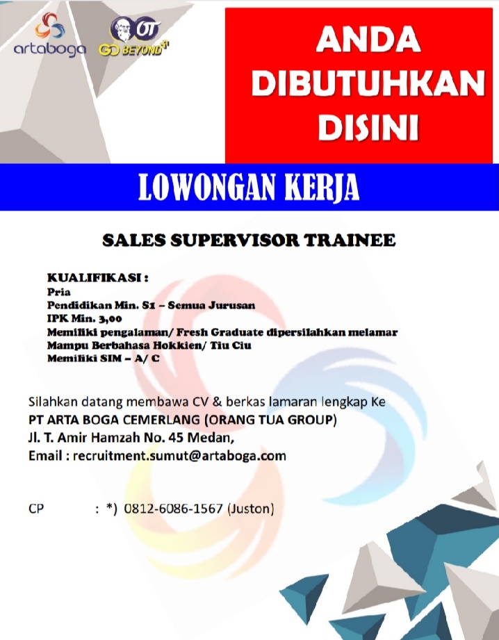 Lowongan Kerja S1 Segala Jurusan di PT Arta Boga Cemerlang (Orang Tua
