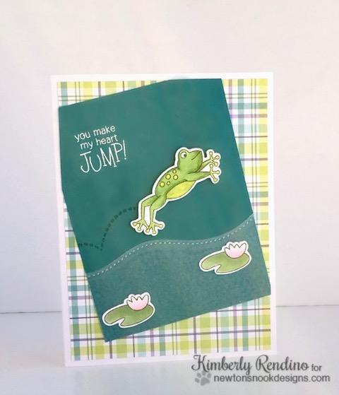 Frog Card by Kimberly Rendino | Hoppy Days Valentine Stamp Set by Newton's Nook Designs #newtonsnook