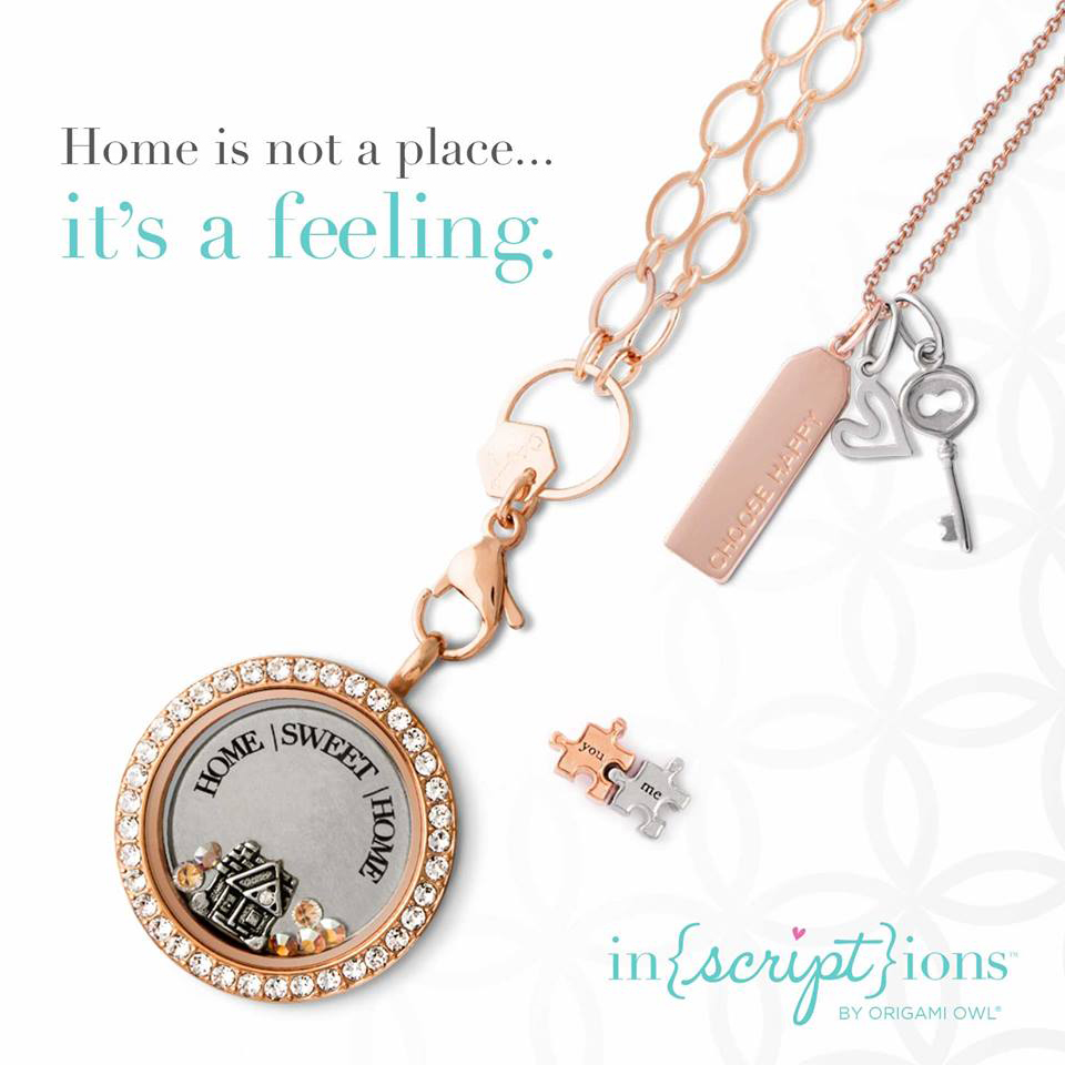 Inscriptions Home Sweet Home Origami Owl Living Locket available at StoriedCharms.com