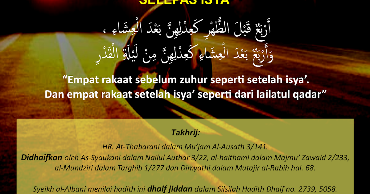 Solat sunat selepas isya 4 rakaat