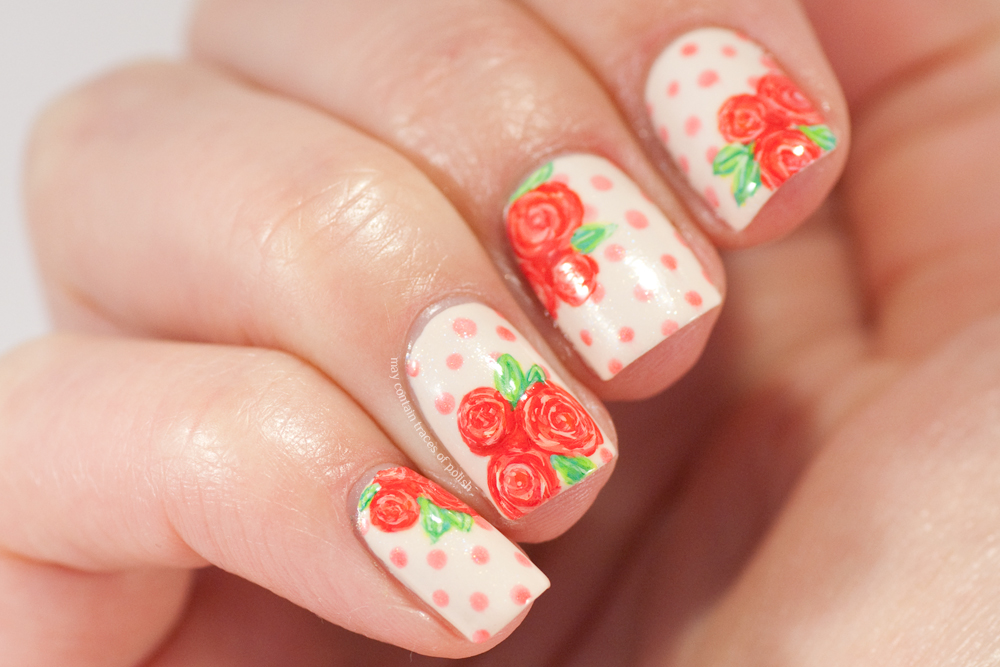3. Coral and White Striped Nail Art - wide 4