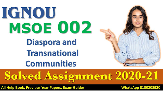 MSOE 002 Solved Assignment 2020-21, IGNOU Solved Assignment, 2020-21, MSOE 02
