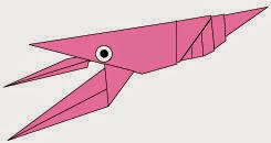 Bước 19: Vẽ mắt để hoàn thành cách xếp con tôm hùm bằng giấy theo phong cách origami.