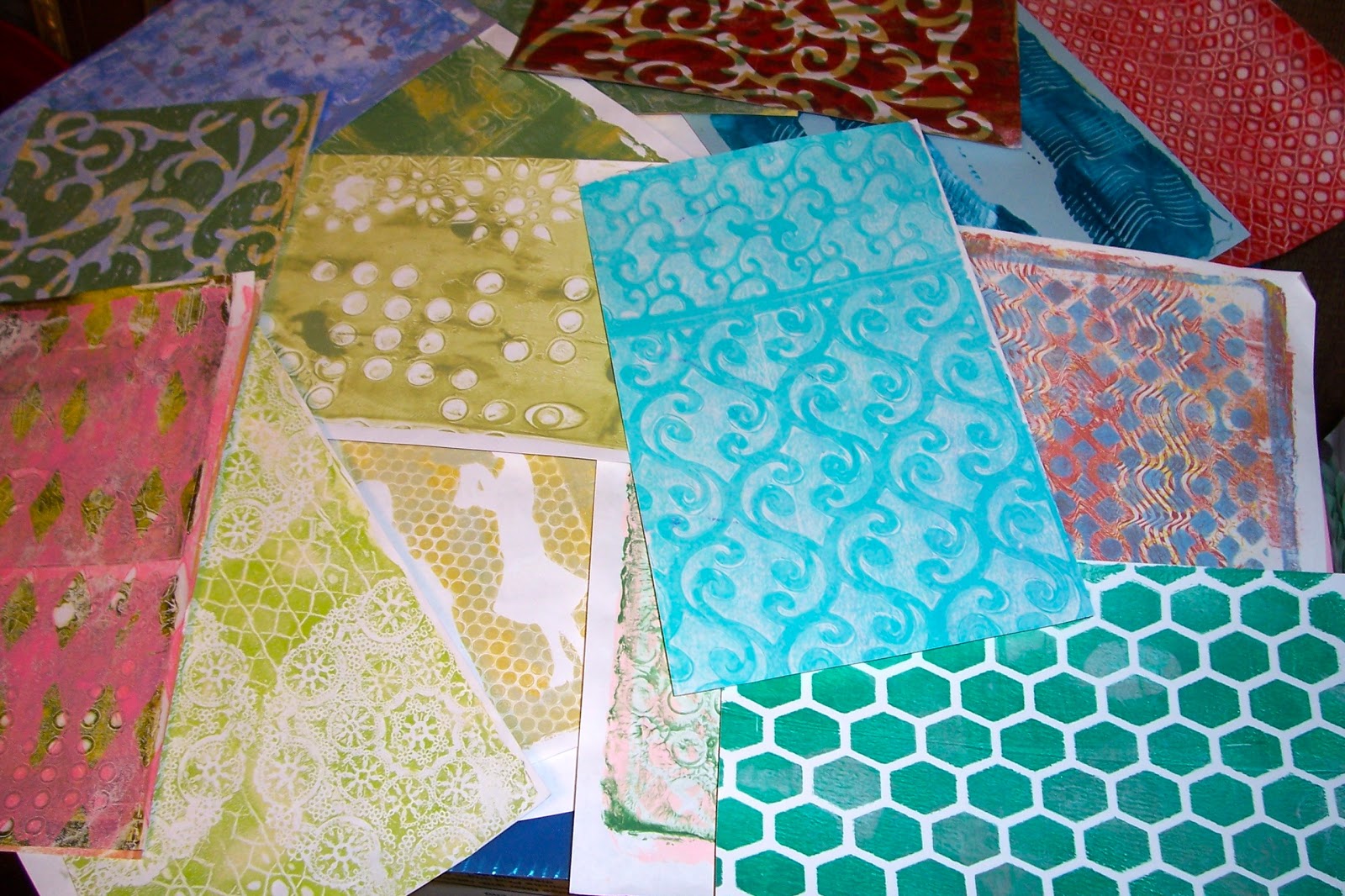 Stamped Impressions Gelatin Printing