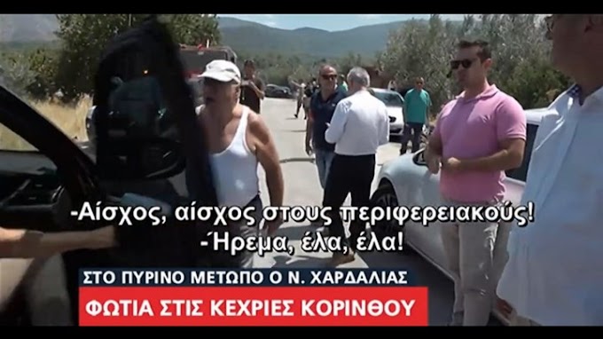 Φωτιά στις Κεχριές Κορινθίας: Επεισόδιο Χαρδαλιά με πολίτη - ΒΙΝΤΕΟ