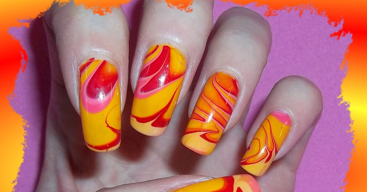 Рисуем огонь на ногтях