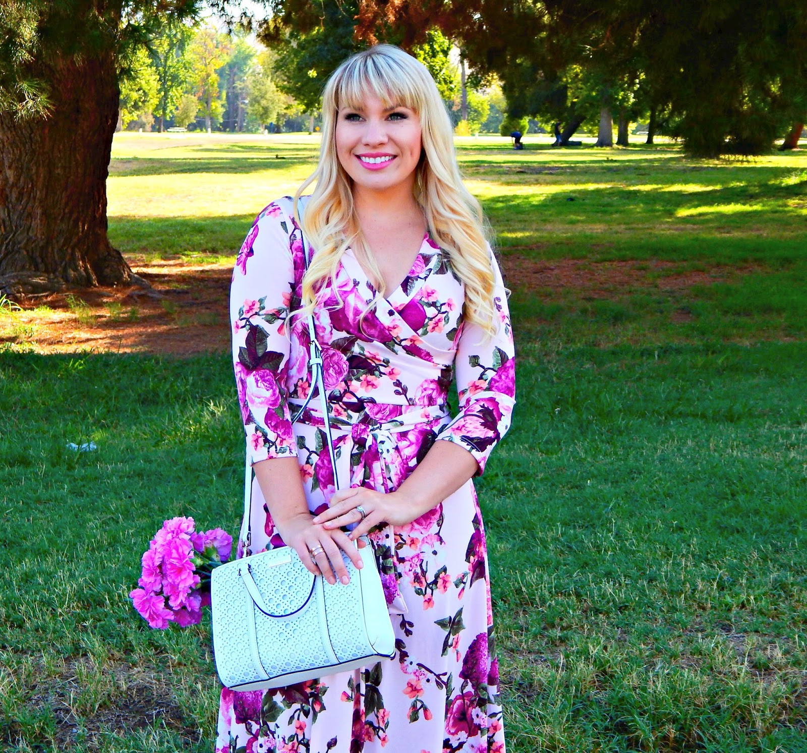 Pink Blush Floral Dress & Giveaway - Lizzie in Lace