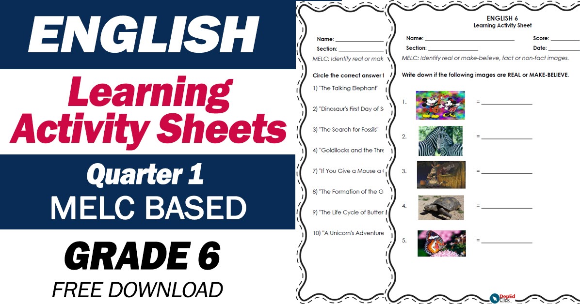 LEARNING ACTIVITY SHEETS in ENGLISH 6 (Quarter 1) Free Download - DepEd