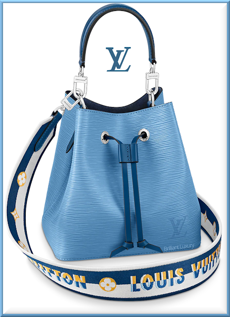 Louis Vuitton NéoNoé BB bucket bag in bleuet blue with embroidered Jacquard strap #bags #louisvuitton #brilliantluxury Louis Vuitton NéoNoé BB bucket bag in bleuet blue with embroidered Jacquard strap #bags #louisvuitton #brilliantluxury