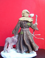 Orme Magiche Scultura San Francesco statuetta santo fatto a mano santi pastore statuine presepe artigianali personalizzate