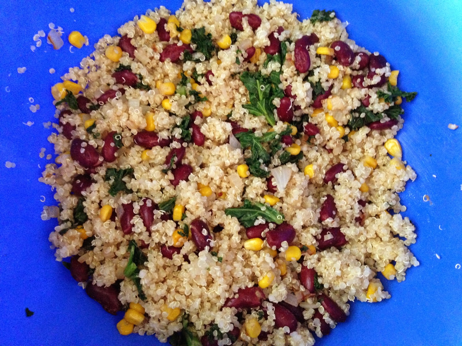 Chocolate Spinach Quinoa Kale Kidney Bean Salad