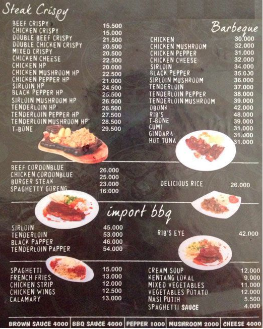 Daftar Harga Menu Obonk Steak &amp; Ribs Terbaru