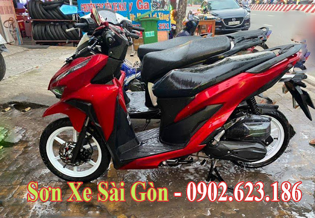 Mẫu sơn xe Honda vario màu đỏ candy cực đẹp