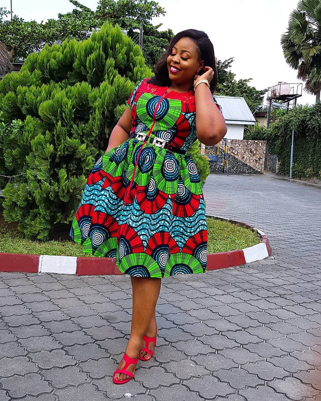 ankara gown with front zip