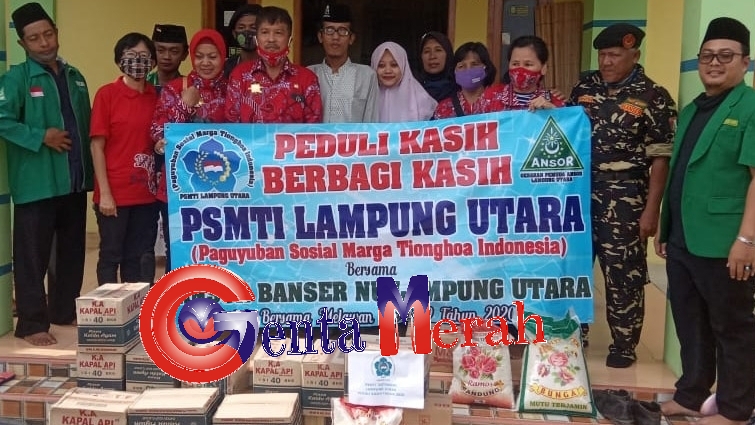 Peduli Sesama Masa Covid, PSMI Lampura berikan Bantuan Sembako ke Lima Ponpes
