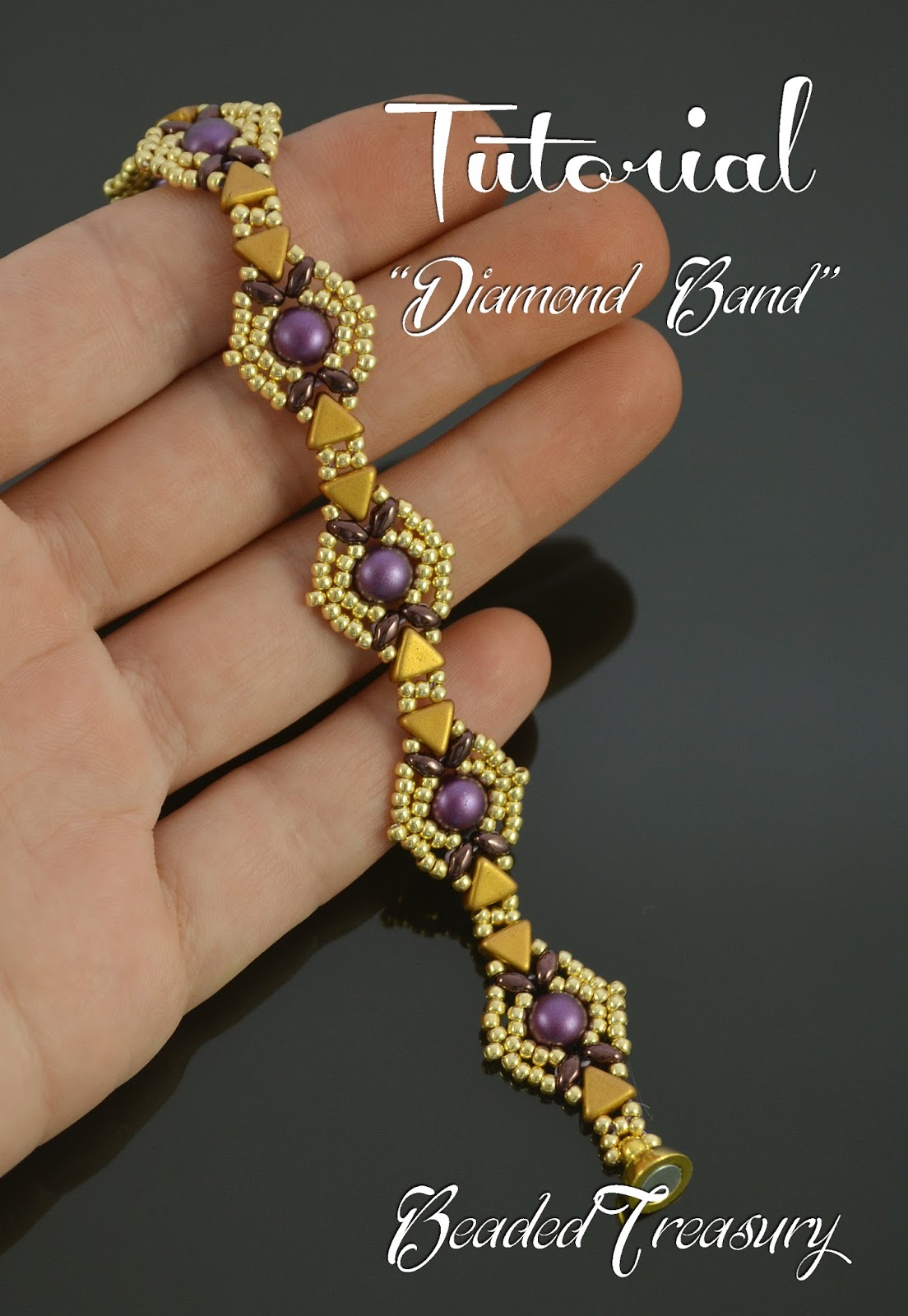 Beaded Treasury Beading tutorial "Diamond Band"