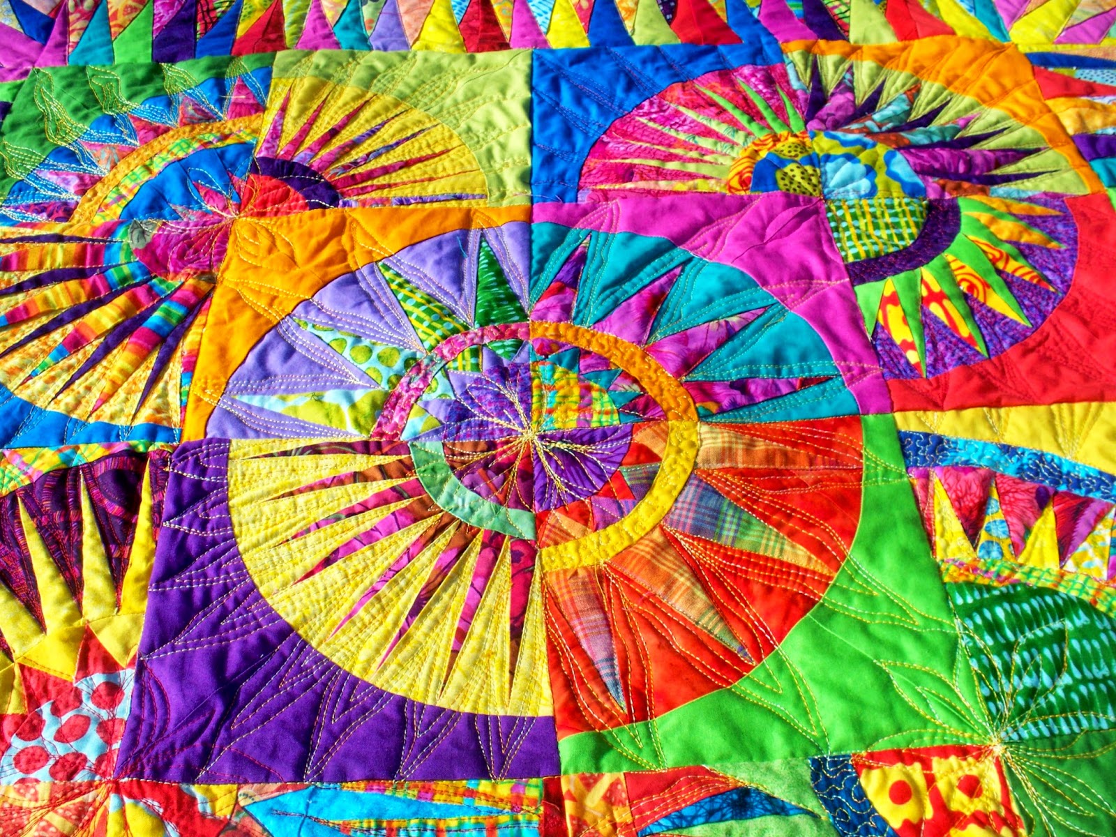 Quilting Cafe's Brew, something is always brewing SUNBURST, 41 Inch